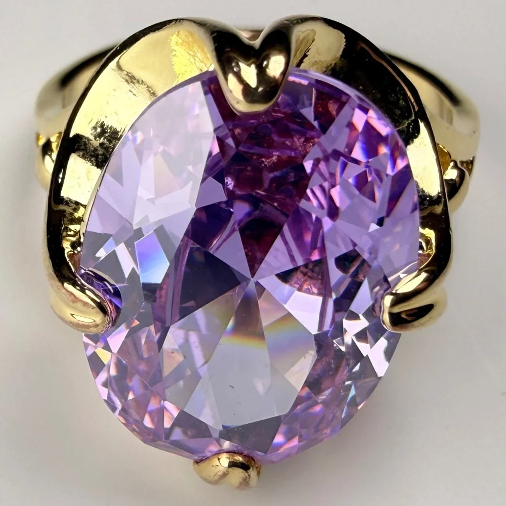 Gold Tone Kunzite Ring - Picture 9 of 14